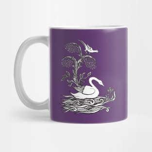 Ink drawing - swan, tree, bird Mug